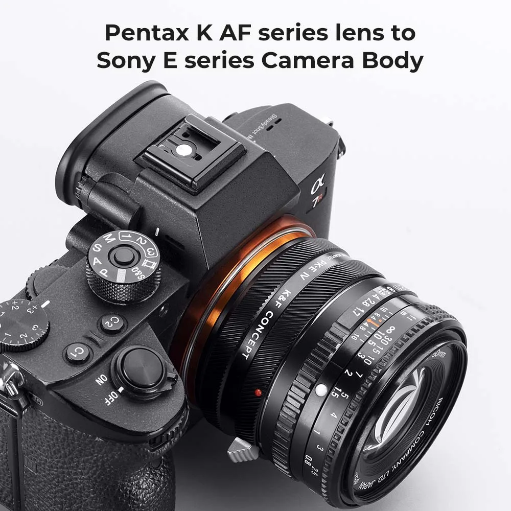 K&F Concept Camera Converter for Pentax K Lens Mount to Sony E Camera Body Adapters Ring Matte Lacquer PK-E IV PRO Camera Lenses