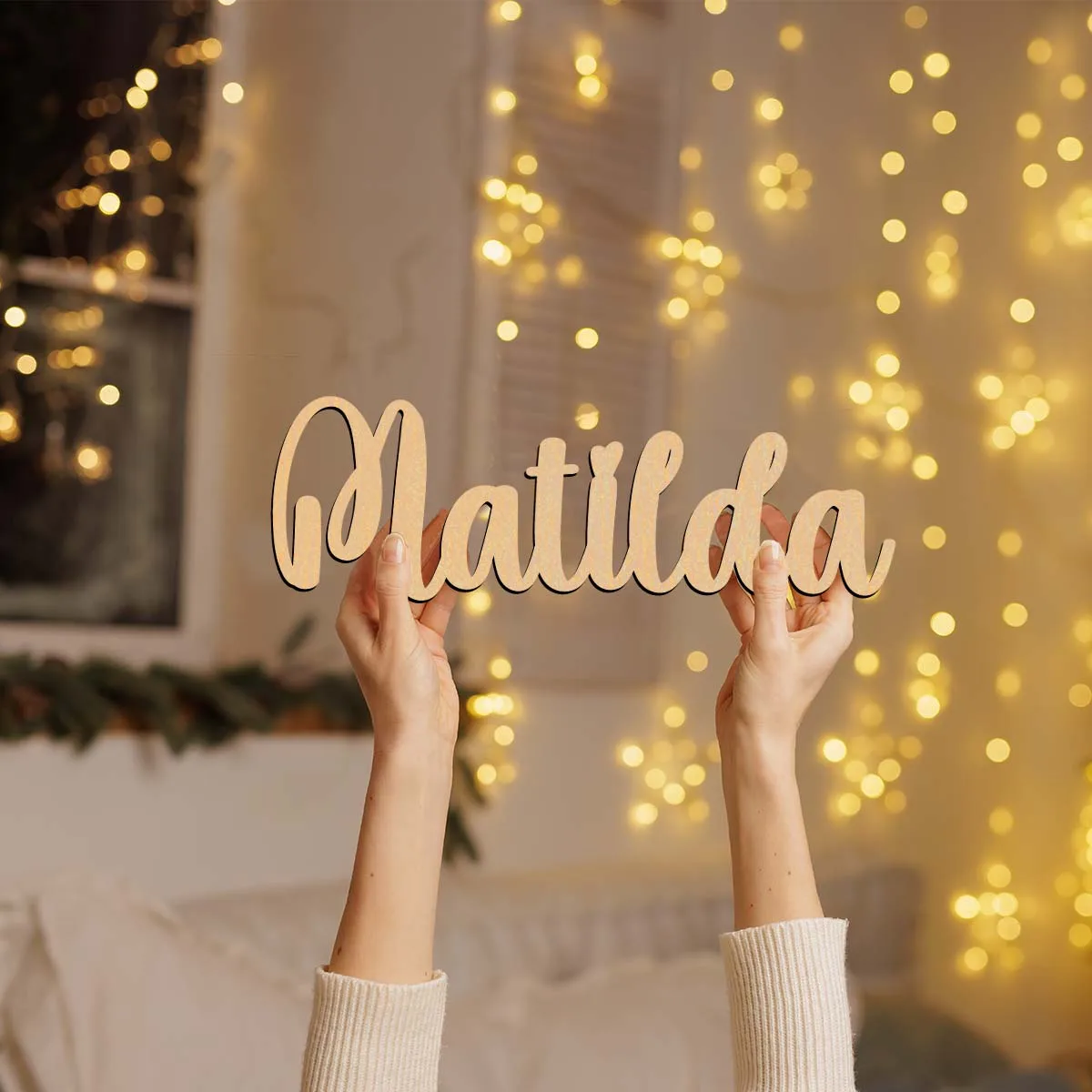 1 PC Durable Matilda example Customized Text Wood Material Wooden Plaque Wooden Decor Unfinished Wood for Painting or Glittering