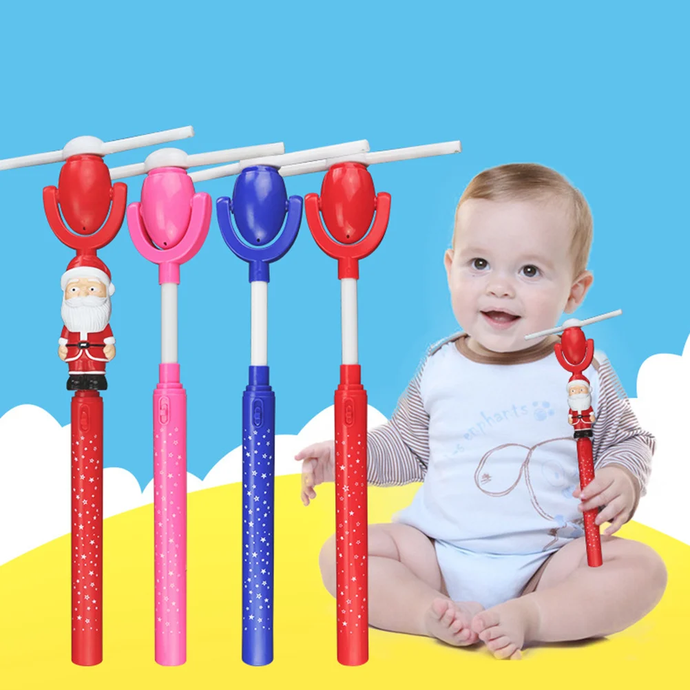 

1Pcs Bright Red Santa Claus Windmill Rotating Glow Design Christmas Themed Pinwheel Musical Visual Hearing Development Kids