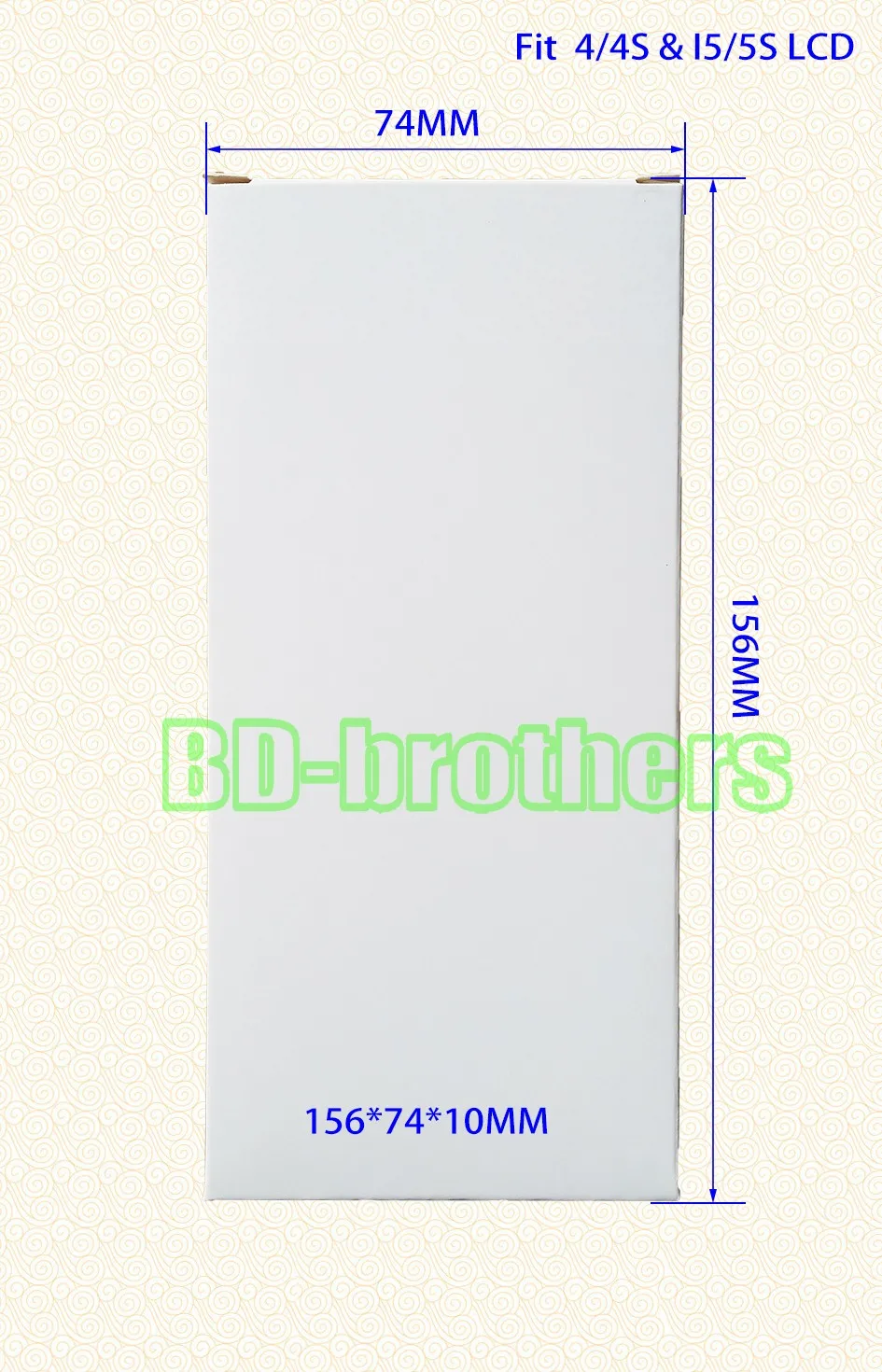 156 x 74 x 10mm Wihte Paper Box for I4/4S & I5/5S LCD Screen Packing Package Wholesale 500pcs/lot