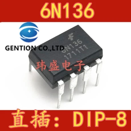 

10PCS 6N136 6N136M DIP-8 high-speed optical coupling isolator A6N136 HCPL-6N in stock 100% new and original