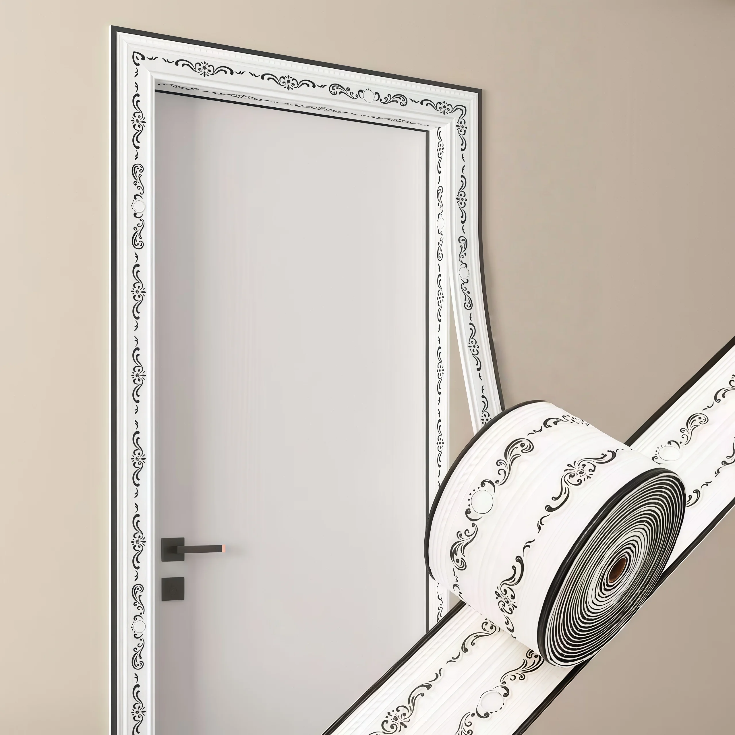 Flexible Caulk Trim Crown Molding Trim Self Adhesive Wall Edging Strip, Ceiling Molding Peel off & Stick, Baseboard Foam Wall Tr