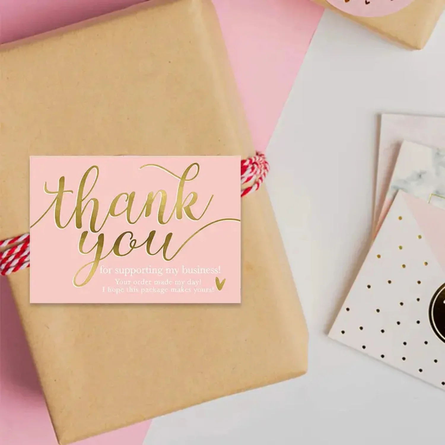 بطاقات شكر أنيقة للشركات الصغيرة - مجموعة من 50 قطعة - متجر جميل على الإنترنت ملاحظة شكرًا لك - هدية تقدير Etsy - T #2