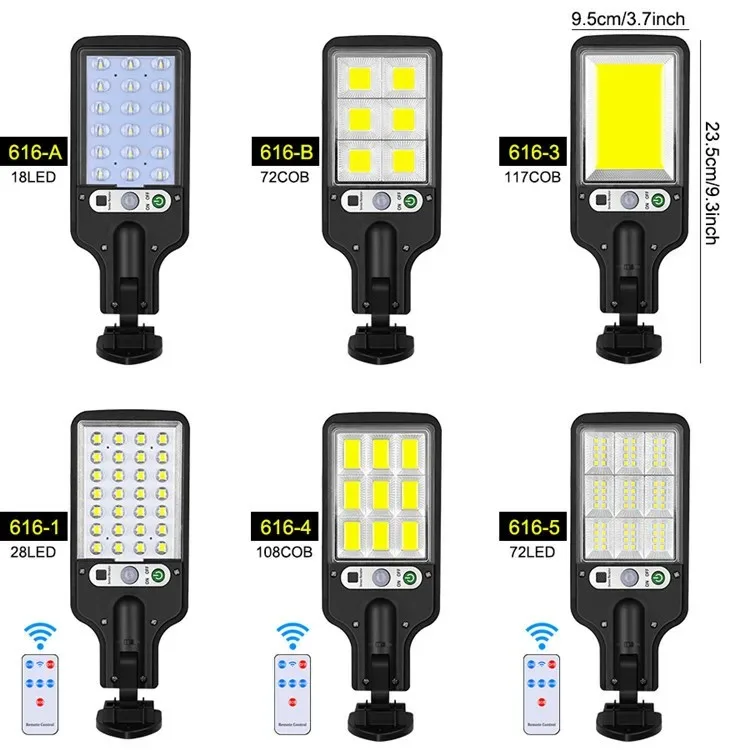 Solar Outdoor Street Light 2.5W 5.5V Waterproof Human Body Induction LED Light for Garage Garden Terrace with Remote Controls