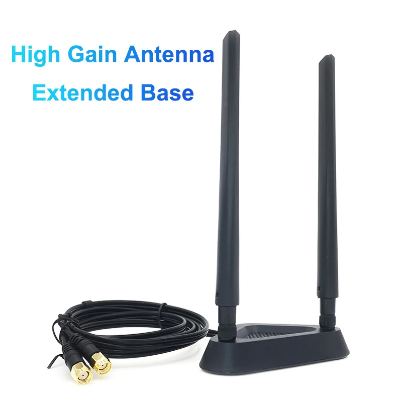 

High Gain Dual Band 2.4G/5Ghz Extended Magnetic Base Antennas For AX210 AX200 WiFi Card Desktop PCIe Adapter Wireless Router AP