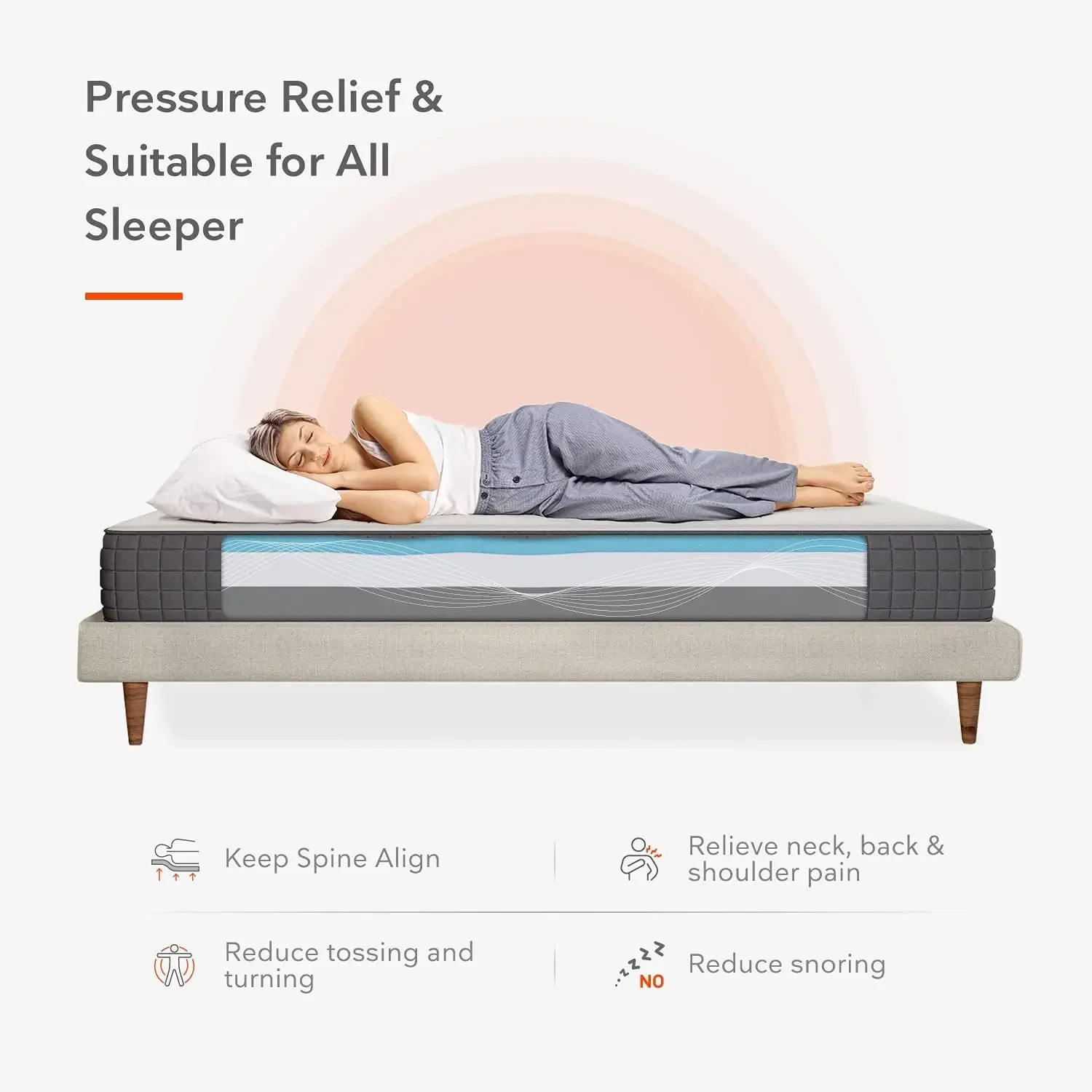 Full Mattress Breeze 10 Inch Full Size Mattress Infused Gel Memory Foam Mattresses for Cool Sleep Supportive Pressure Relief