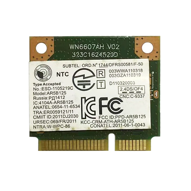 Atheros AR5b125 5B125 Wifi Half Mini PCI-E For Lenovo G400 G500 G405 G505 Z500 P500 G700 WIFI CARD