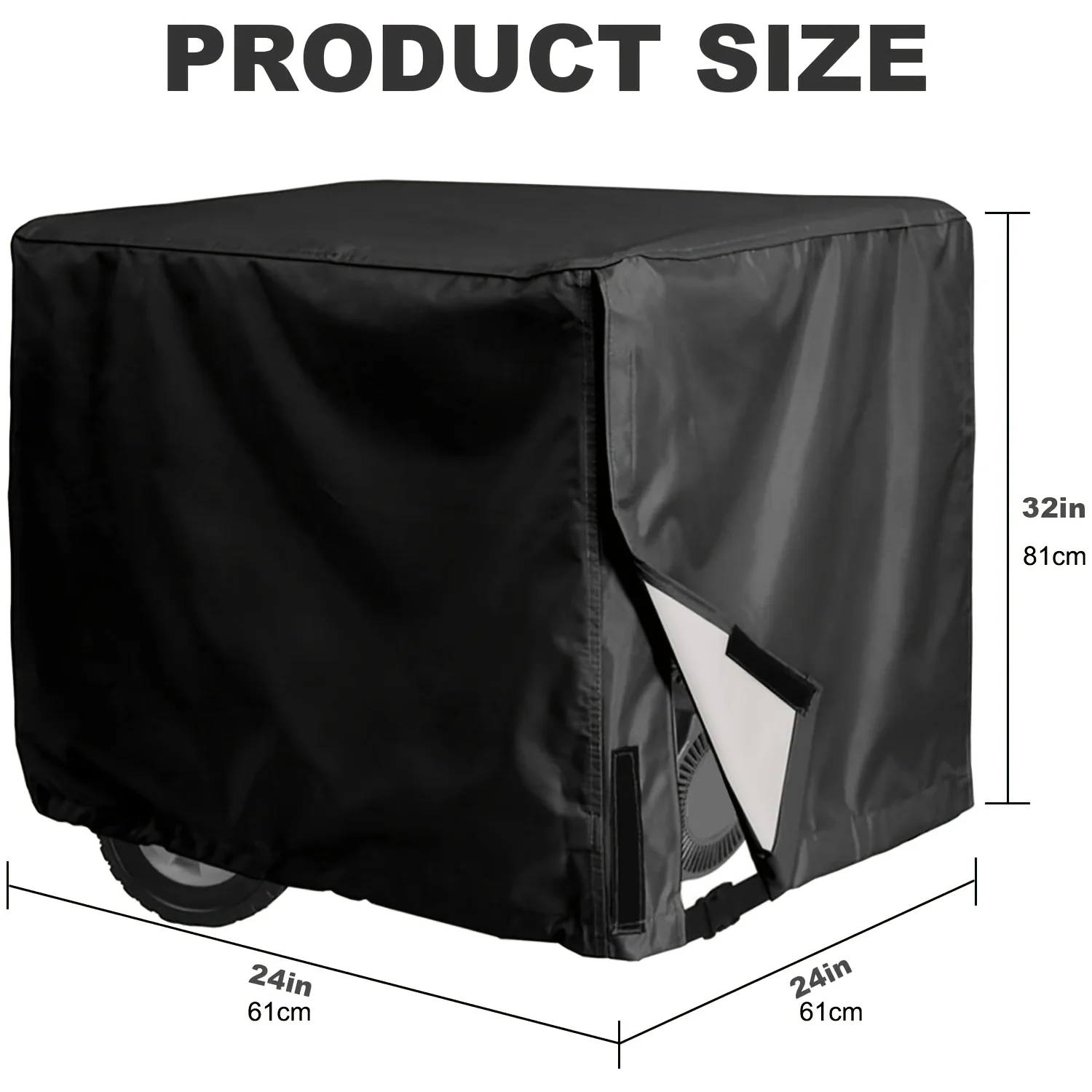 غطاء المولد 32x24x24 بوصة - جودة عالية في جميع الأحوال الجوية وبوليستر مقاوم للأشعة فوق البنفسجية لمولدات 5000-10000 وات #2