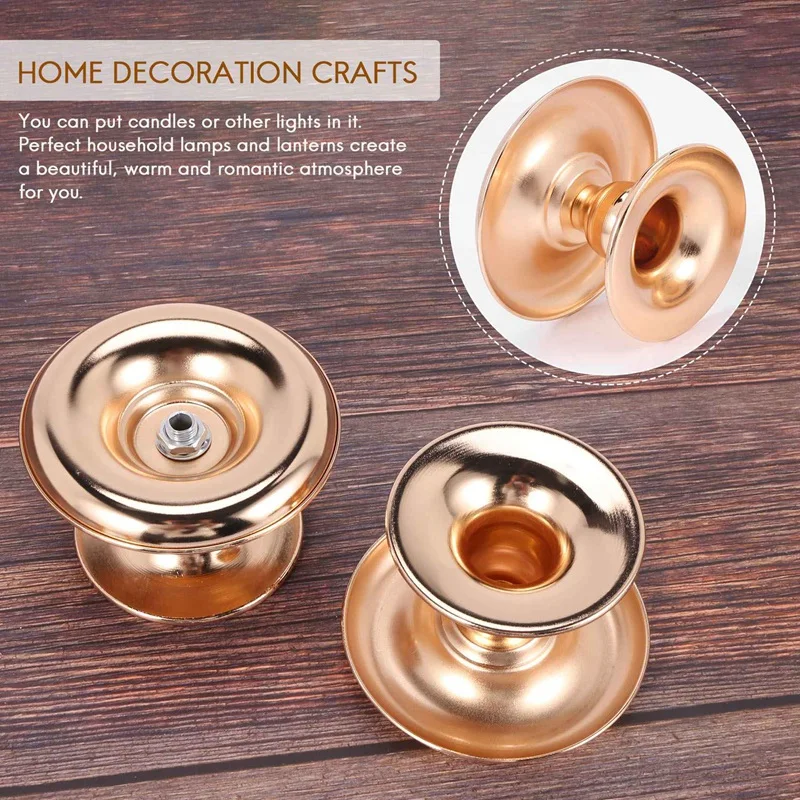 N85R-2Pcs Metal Candle Holder Gold Candelabra Fashion Wedding Candle Stand Exquisite Candlestick Table Home Party Christmas Deco