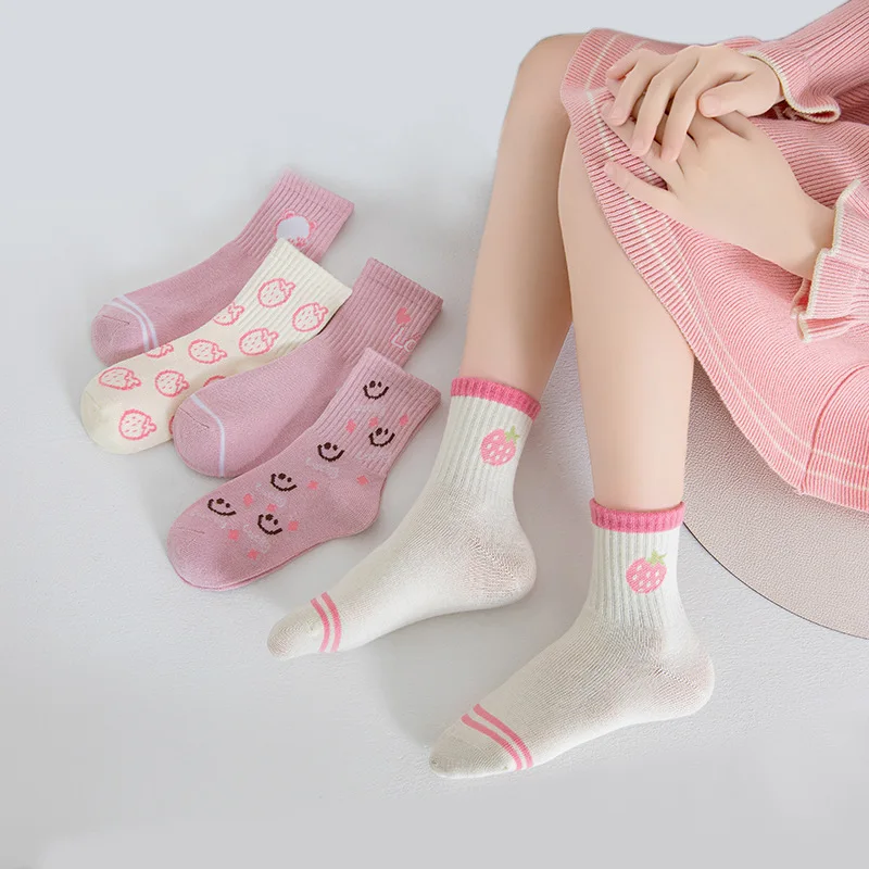 kids Socks autumn spring 78%Cotton Boy Girl Lovely solid  Baby Children Sock 3-15year 5pair/10pair  students adolescent