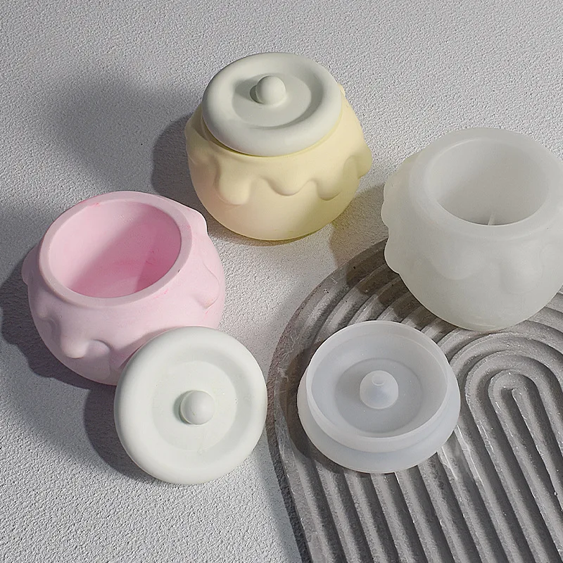 

New Hot Mould DIY Resin Casting Mold for Cream Honey Jars Storage Boxes Candle Holders Home Decorative Ornaments Silicone Molds