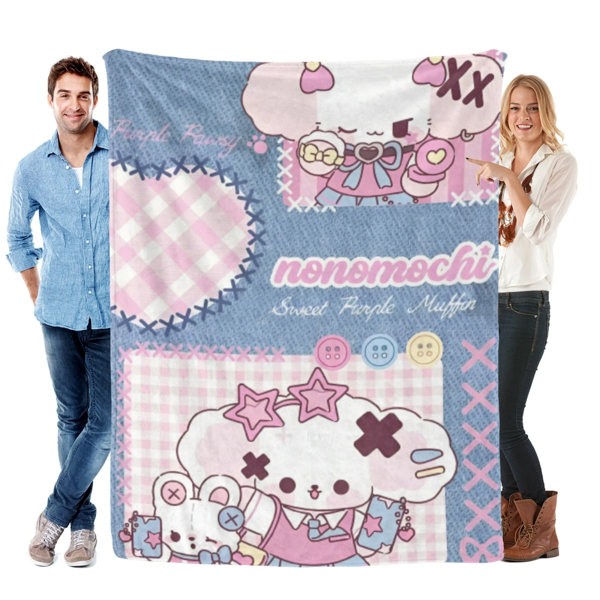 

Фланелевое одеяло, милый мультяшный принт, подходит для всех сезонов, мягкий и удобный диван для спальни, милое ветрозащитное одеяло.