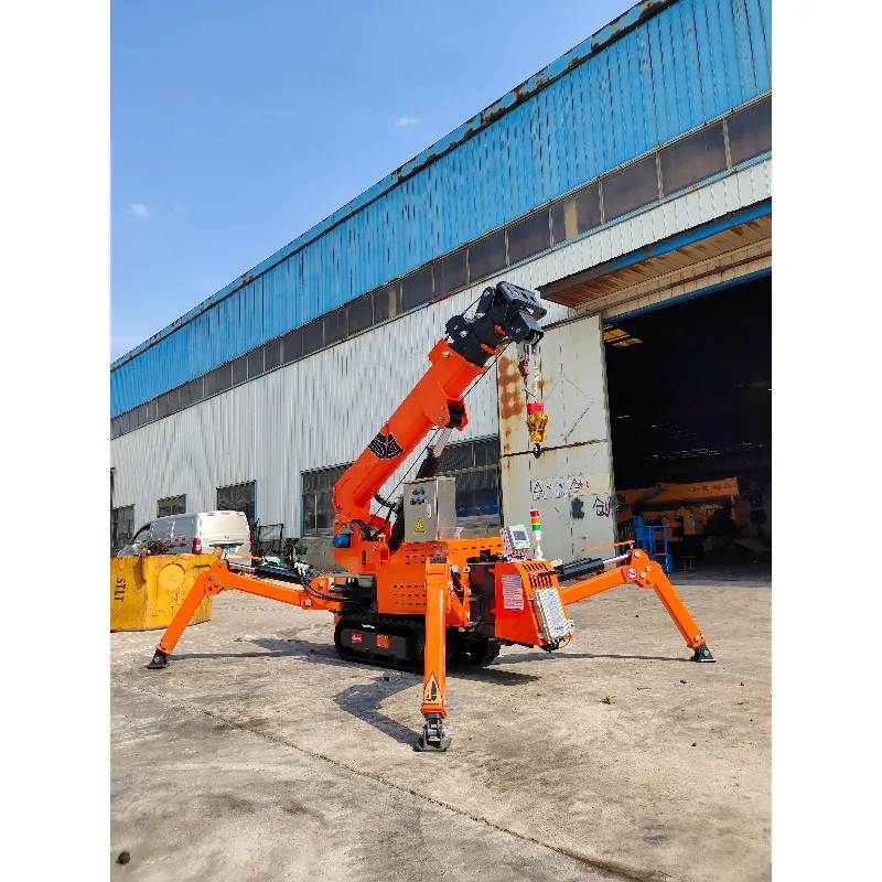 1 Tonnen mobiler Mini-Spinnenkran, Spinnenbau-Raupenkran, selbstfahrender elektrischer Spinnenkran