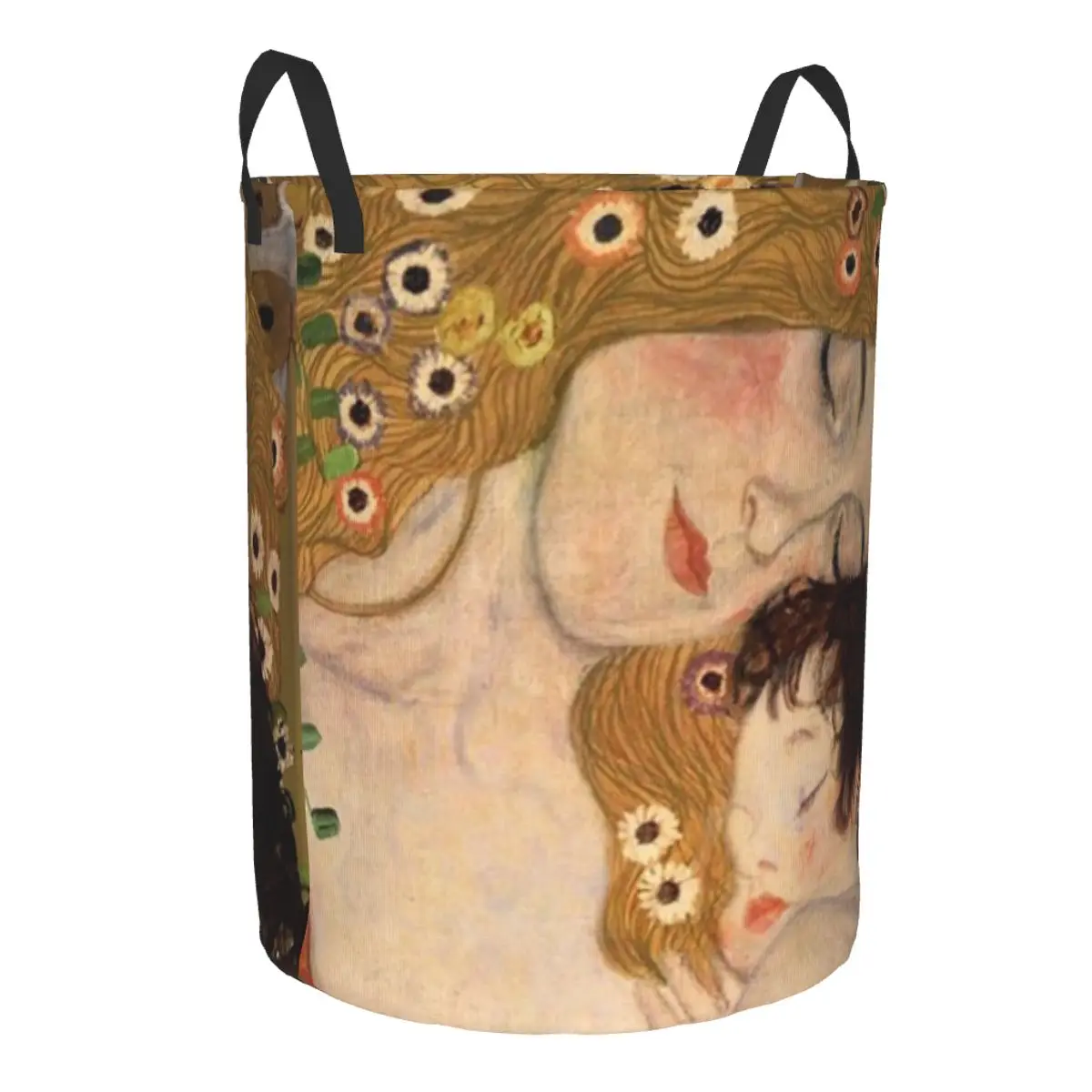 Custom The Three Of Woman Laundry Basket Collapsible Gustav Klimt Painting Art Clothes Hamper for Nursery Kids Toys Storage Bag