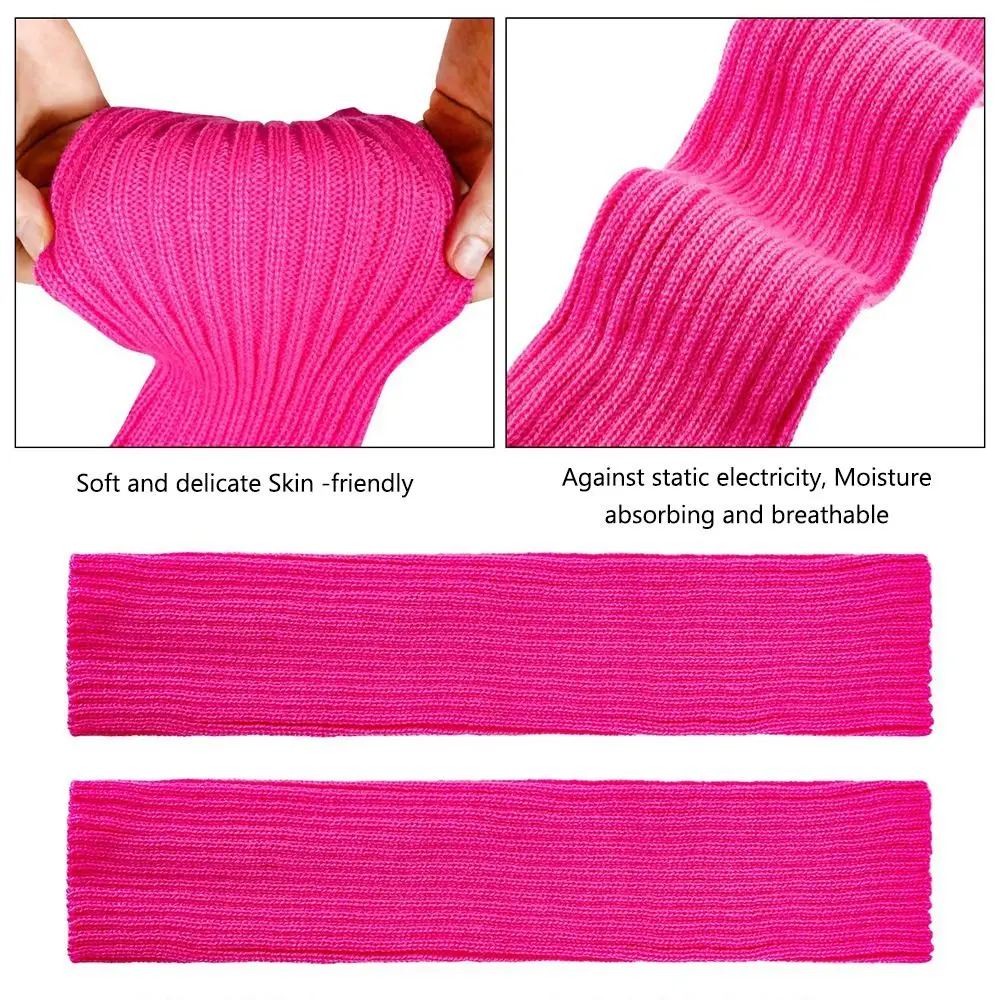 Halloween Costume Neon Ribbed Leg Warmers Harajuku Y2K Lolita Leg Warmer Party Sports Yoga Knit Long Socks for Women & Girls