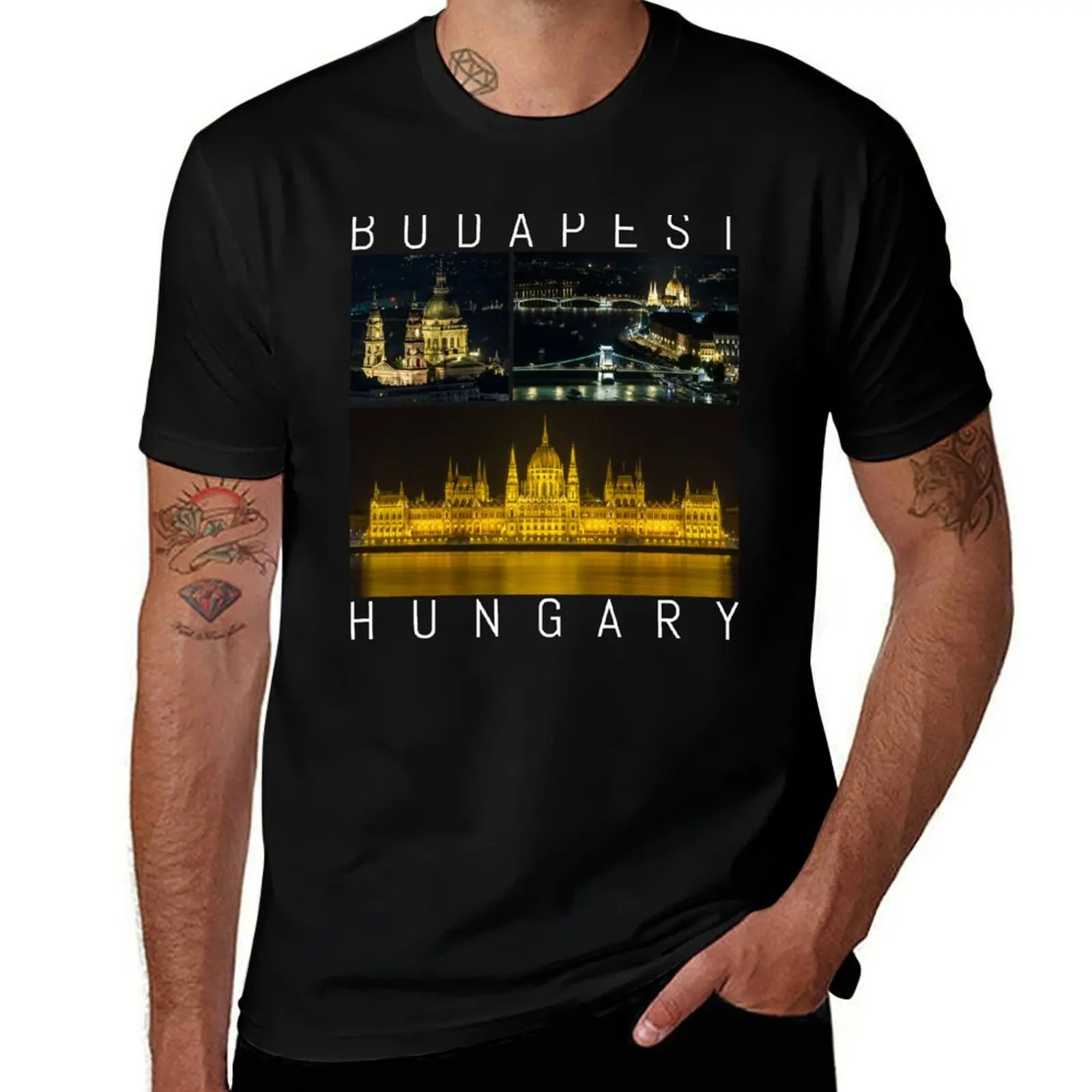 Budapest Hungary famous sights gallery Souvenir T-Shirt anime t shirts vintage clothes men graphic t shirts
