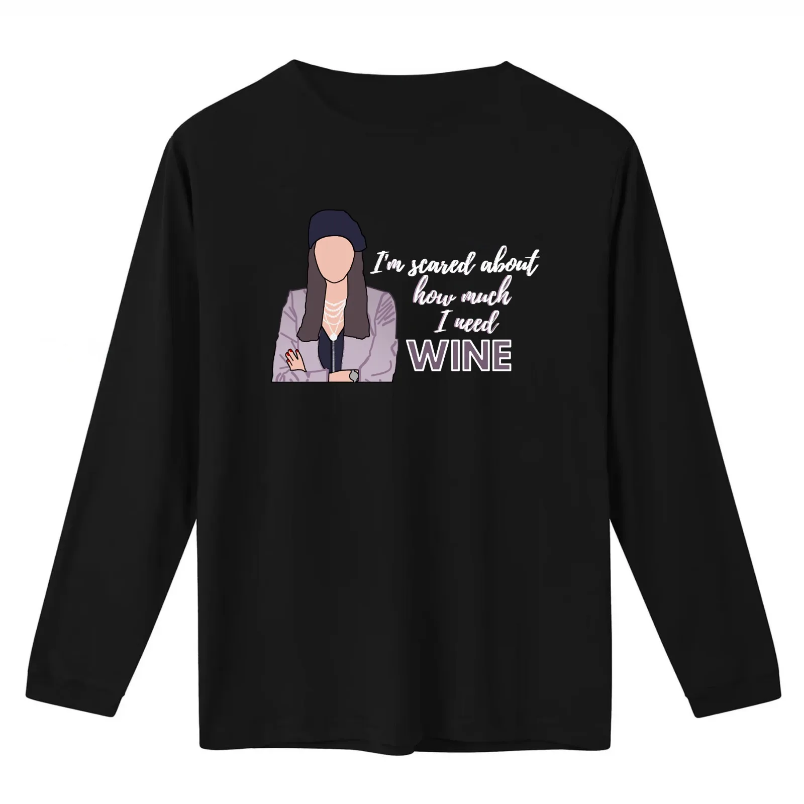I'm scared about how much I need wine! ITYSL fan art T-Shirt Summer Casual Cotton Tee Oversized Streetwear Tops 100% Cotton