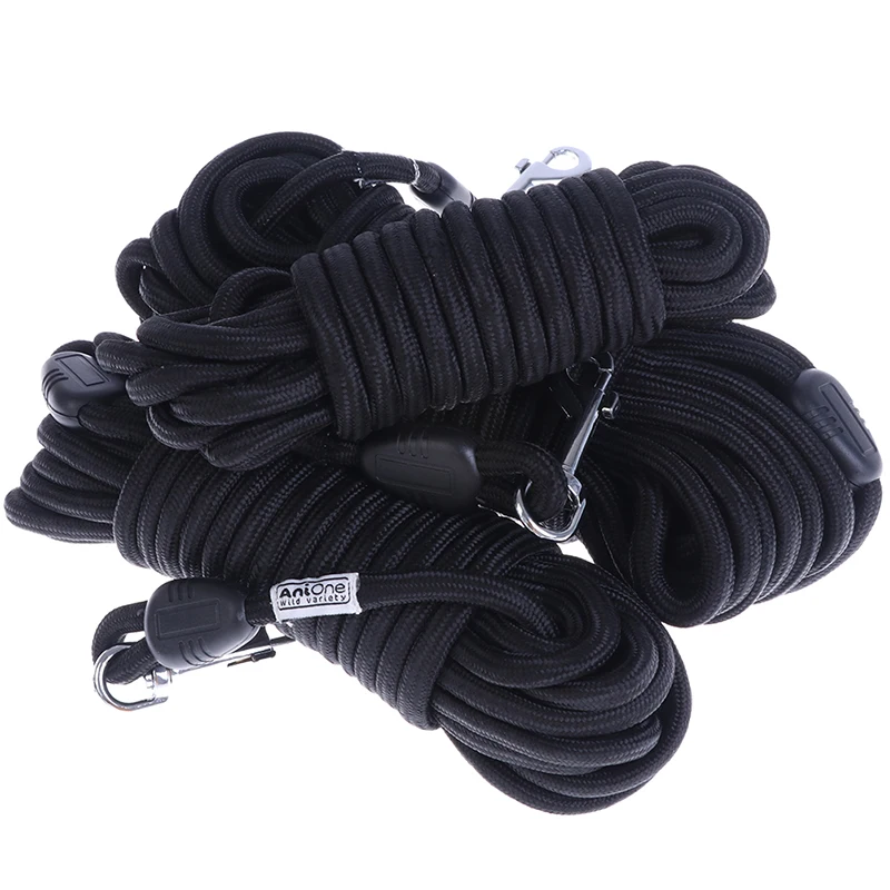 5M Black Nylon Dog Leash Long Tracking Round Rope Outdoor Walking Training Pet Lead Leashes For Medium Large Dogs