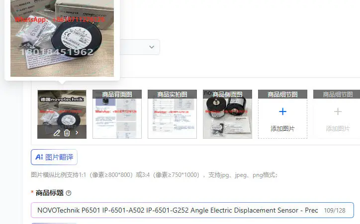 NOVOTechnik P6501 IP-6501-A502 IP-6501-G252 Angle Electric Displacement Sensor - Precision Measurement Device