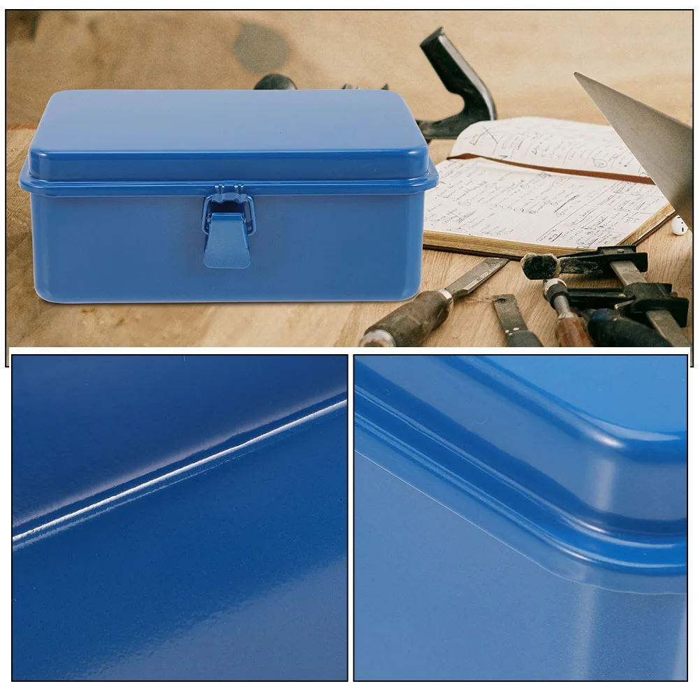 2pcs Metal Tool Box Iron Toolbox Organizer Locking Storage Container Waterproof Tools Case Heavy Duty Mechanics Organizer