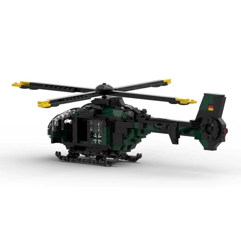 

EC135 T1 Легкий транспортный вертолет Немецкая армия Пассажирский самолет MOC Строительный блок в сборе Модель самолета Кирпичи Игрушки для мальчиков