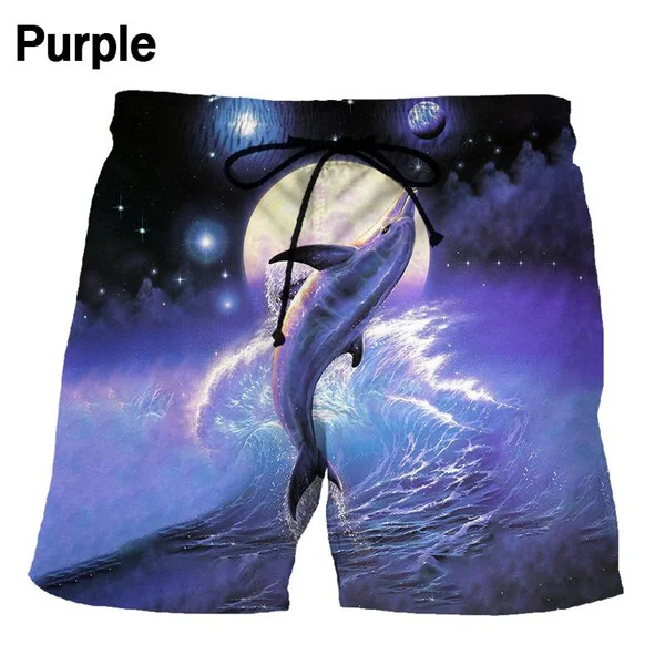 Men Women Fashion Summer Shorts Cute Dolphin 3d Print Casual Shorts