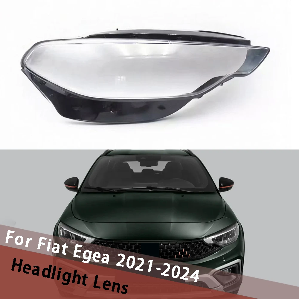 

For Fiat Egea 2021-2024 Car Front Headlamp Cover Transparent Lampshade Headlight Shell Plexiglass Replace Original Lens Housing