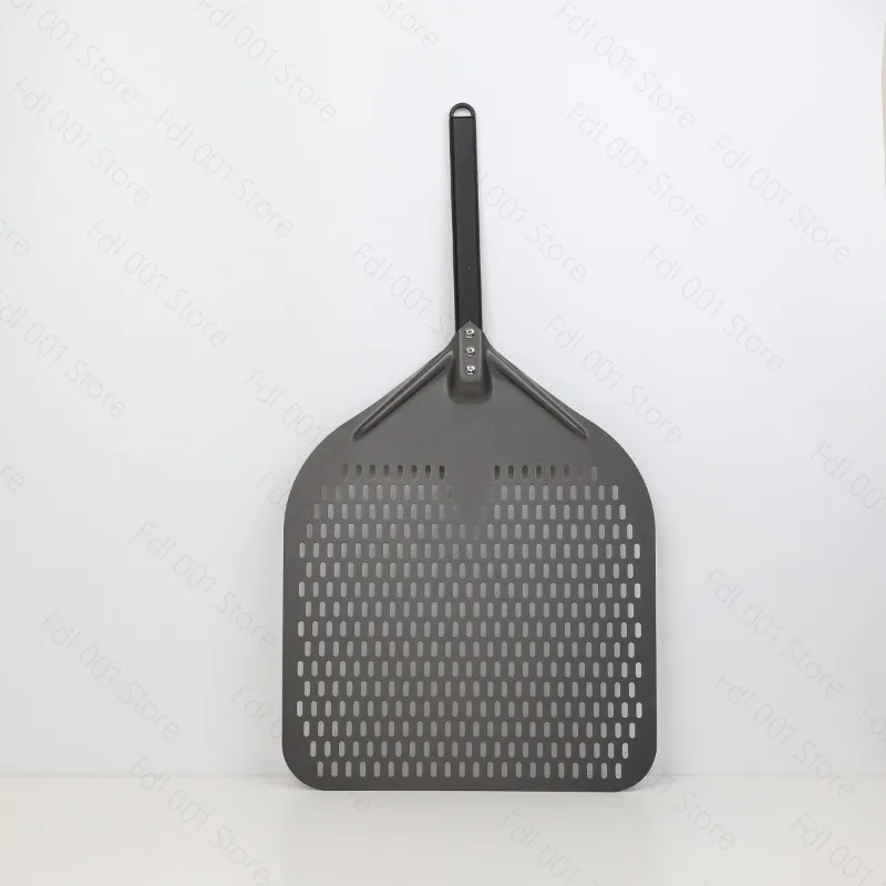 Square Perforated Aluminum Shovel Super Large Pizza Turning Peel with Detachable Long Handle