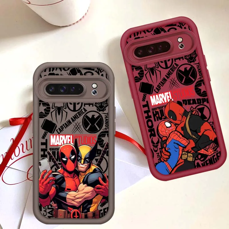 

Marvel Wolverine Deadpool For Google Pixel 9 8A 8 7 7A Pro XL 5G Eye Ladder Soft TPU Shockproof Cover