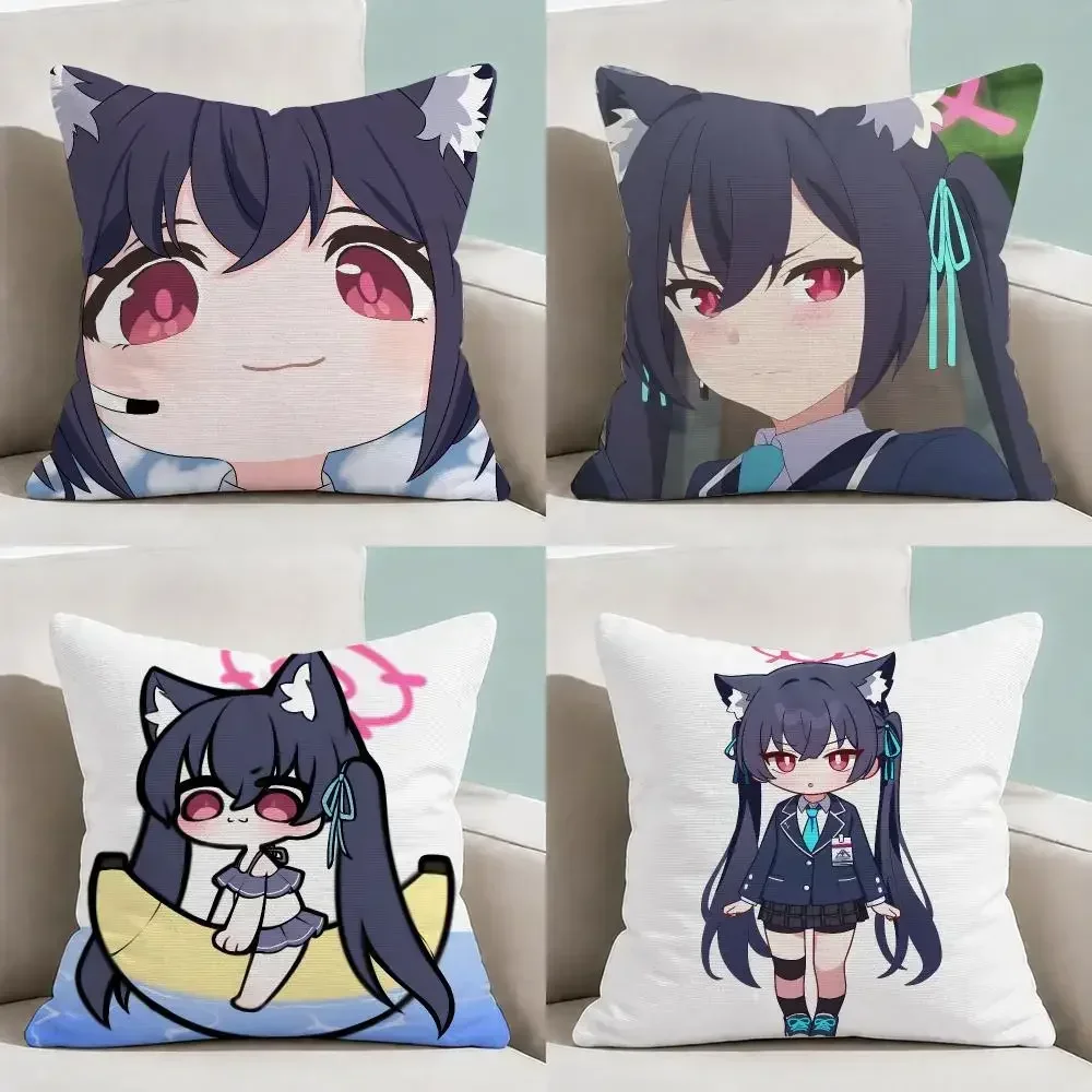 Gaming Blue Archive Kuromi Serika Chibi Cushion Cover Throw Pillow Soft Short Plush Durable Colorfast Sofa Bedroom Home Decor