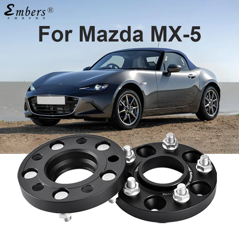 

Embers For Mazda MX-5 2015-2026 PCD 4X100 CB 54.1 M12X1.5 Black Forged aluminum Wheel Spacer Hub Adapter 1 Piece