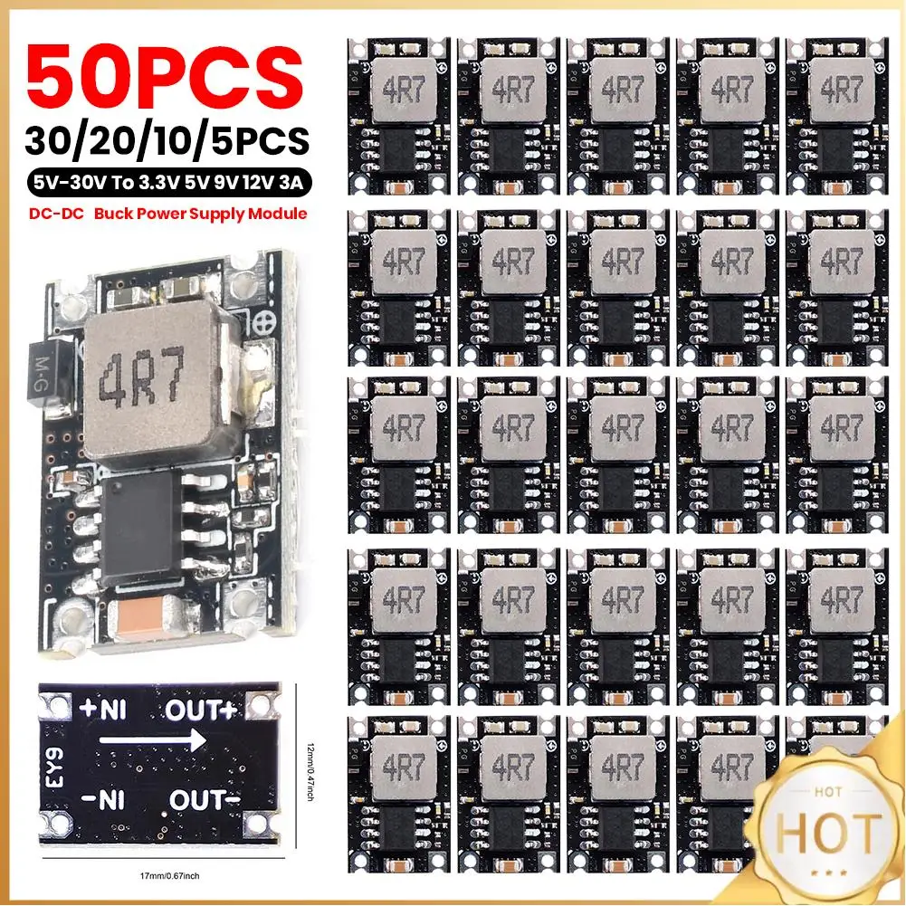 DC-DC Buck Converter Module Adjustable Outputs Buck Converter Board 5V-30V To 3.3V 5V 9V 12V for Car Motorcycle Battery Charging
