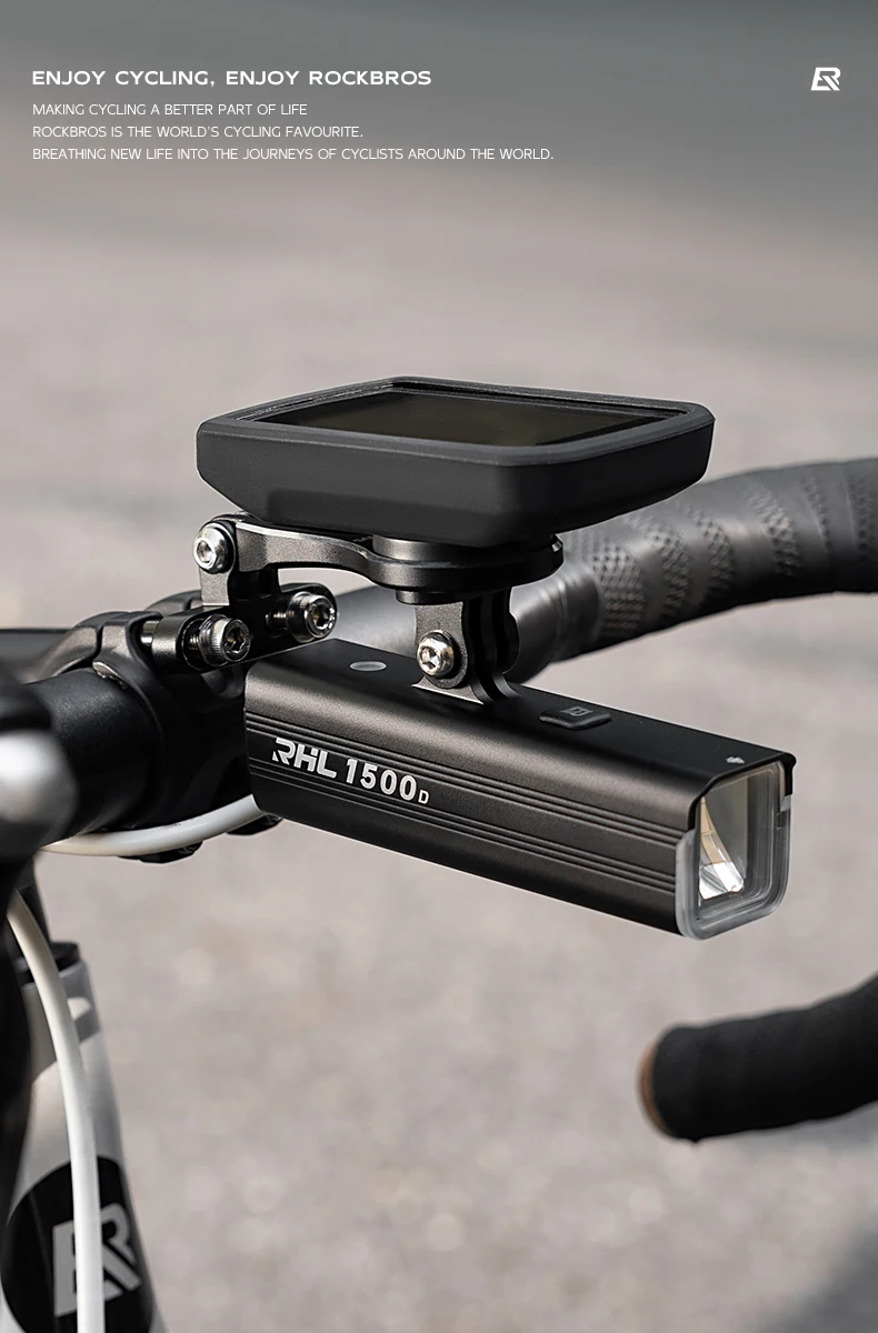 ROCKBROS Fahrradhalterung Frontlicht Lampenfassung Aluminiumlegierung Verlängerungshalter für Fahrradcomputer Wahoo Bryton Garmin Halterung – Detail 1