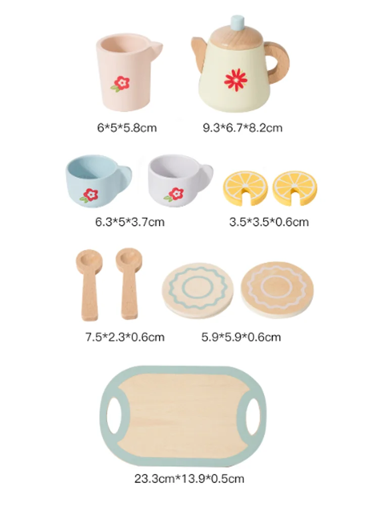 Houten Afternoon Tea Set Speelgoed Fantasiespel Kinderkeuken Voedsel Speelgoed Imitatie Spel Vroeg Educatief Speelgoed voor Kinderdagcadeau