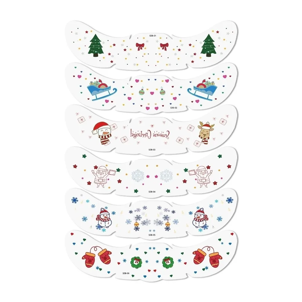 الملونة عيد الميلاد الوجه لصاقات وشم DIY للماء الوجه الوشم ملصق الساخن ختم النمش الوشم المؤقت زي الطرف