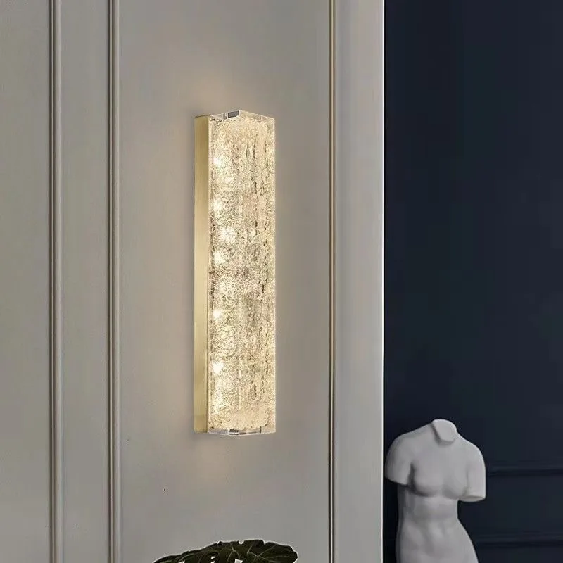 Indoor wall lamp pillar bedroom bedside aisle lamp light luxury living room designer B&B sample background wall lamp