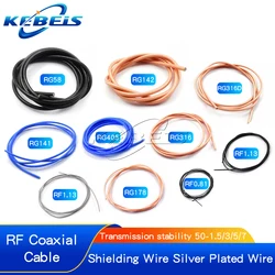 1meter RG316 RG316D RG174 RG178 RF1.13 RG405 RG142 RG58 RG142 RG141 SYV50-5-7 RF coaxial shielded wire silver plated wire 50Ohm