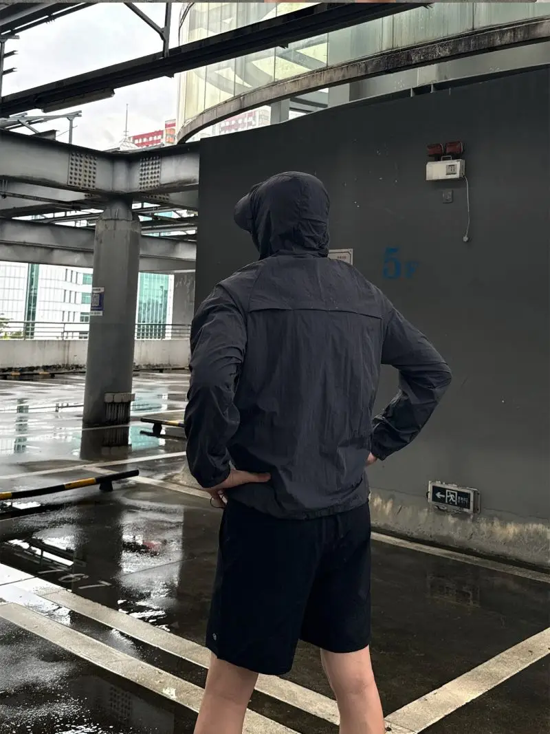 Herren Sommer-Kühljacke mit Sonnenschutz UPF50+, Schnelltrocknend, Atmungsaktiv, mit Kapuze, Windbreaker für Outdoor-Aktivitäten, Wandern, Camping, Radfahren – Detail 15