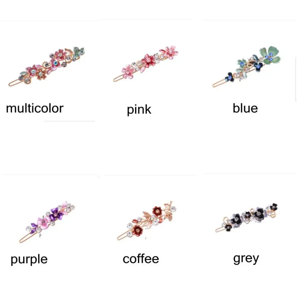 Elegant Party Wedding Accessories Rhinestone Hair Jewelry Floral Hairpin Headwear Hair Clip Barrettes