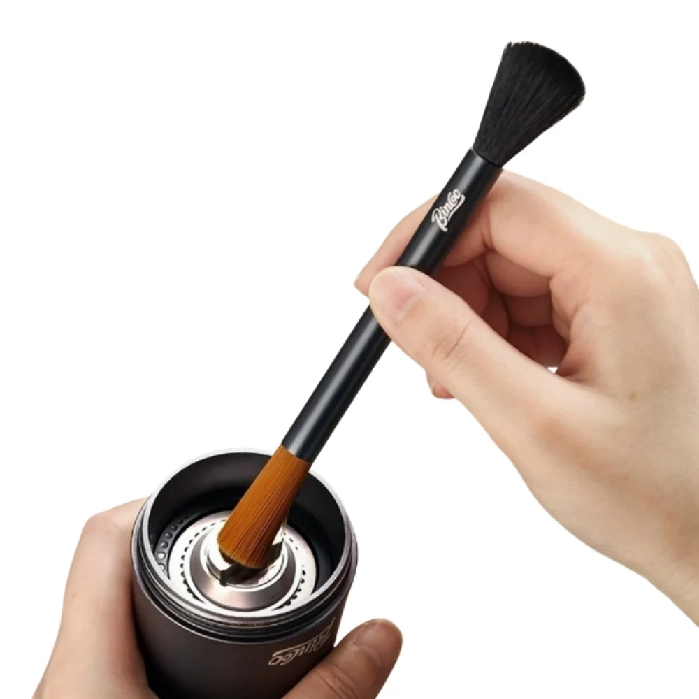 Coffee Brush, Coffee Grinder Brush Dust Removal and Descaling Kit Accessories, Wooden Handle Coffee Grinder Brush Barista Brush