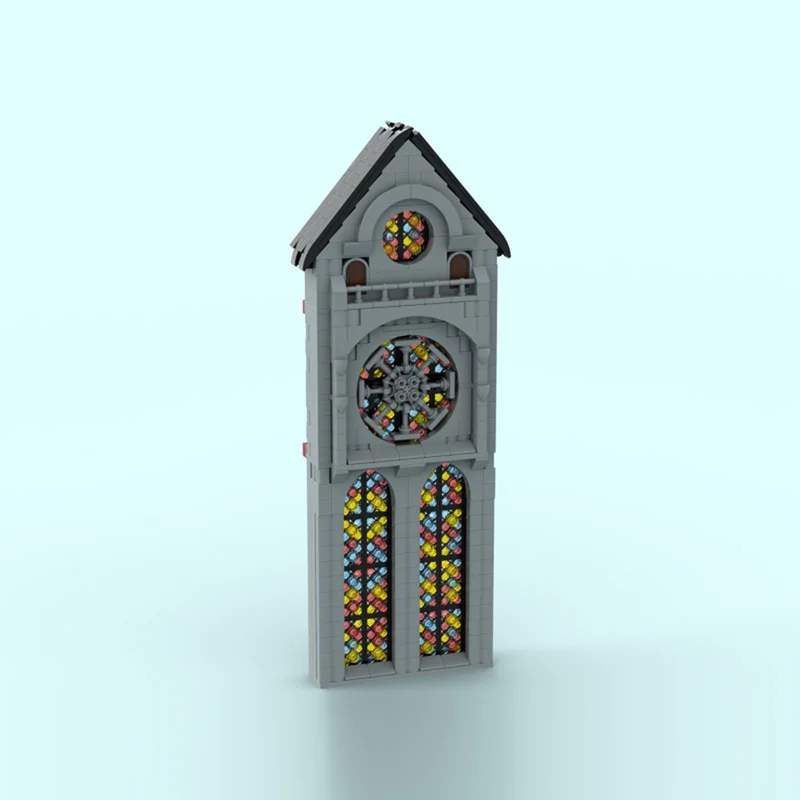 Medieval Castle Model MOC Building Bricks Stained-Glass Windows Modular Technology Children Holiday Gifts Assemble Toys Suit
