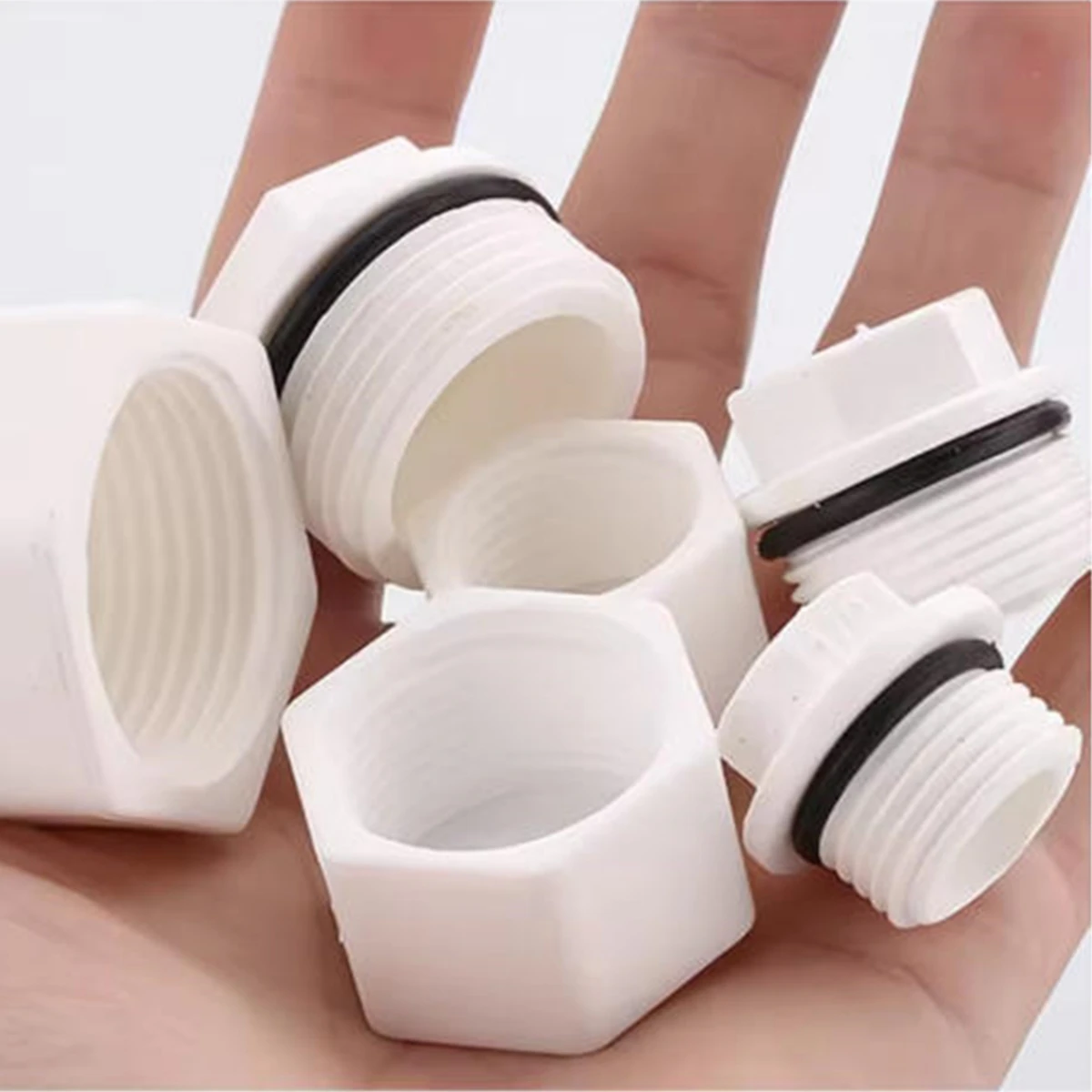Garden Water Pipe End Connector Plastic and Stainless Steel 1/2'' 3/4'' 1'' Male/Female Thread End Cap PVC Tube Sealing Fittings