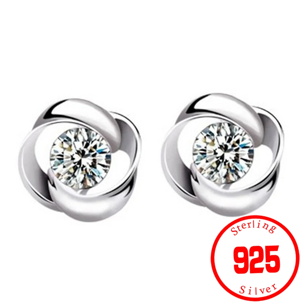 

Stud Earrings Exquisite Four-leaf Clover Zircon Stud Earrings For Women Silver Color Earring Earings Jewelry Earing Brincos Gift