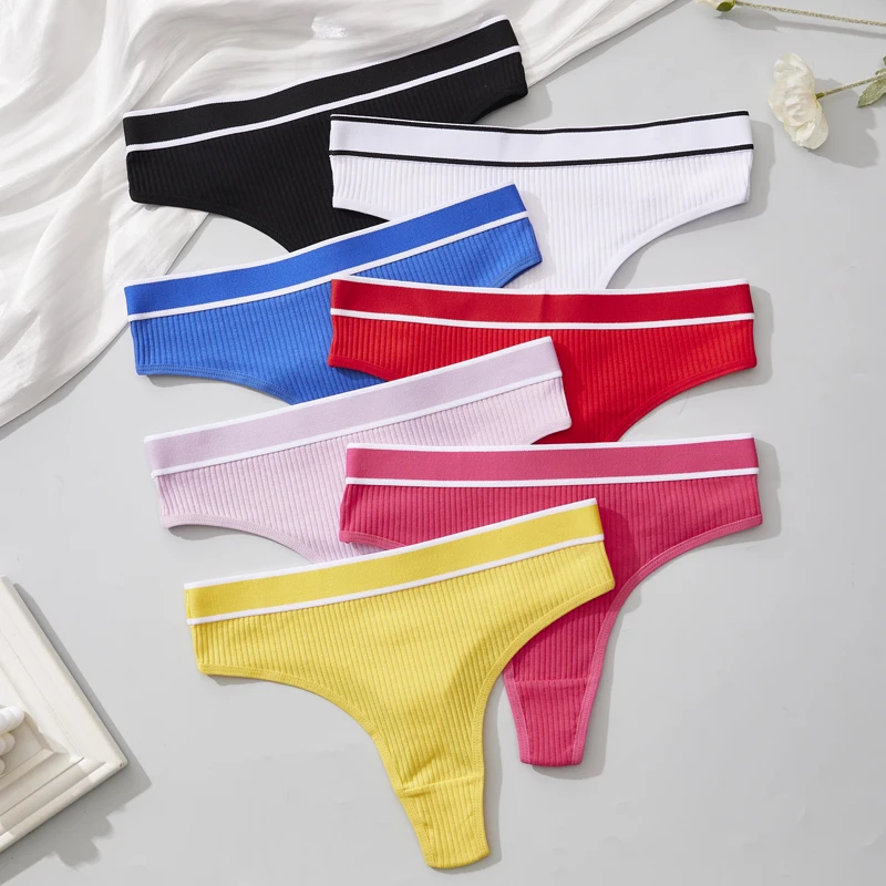 3 Stück Baumwoll-Damen-Tangas, vielseitige, farbenfrohe Damenunterwäsche, modisch und sexy, jugendlich und hübsch, niedrig geschnitten.