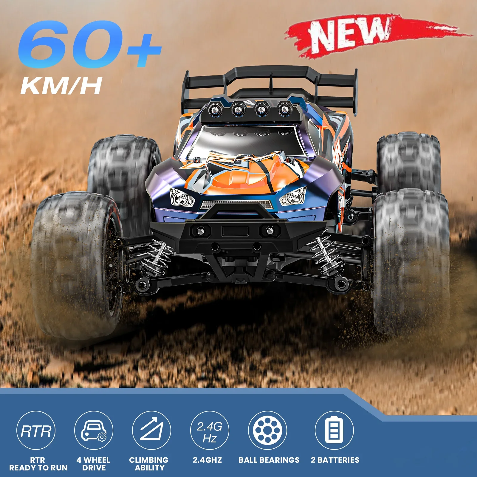 

1/14 RC Cars for Adults Fast 37 mph Offroad vehicle High Speed RC Car 4WD All-Road Street RC Truck Rechargeable battery