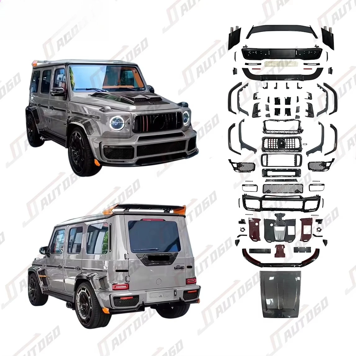 Body Kit for Benz G W464 Upgrade to B900 Dry Carbon Hood Scoop Engine Cover Front Lip Wheel Arch Rear Diffuser Spoiler Exhaust