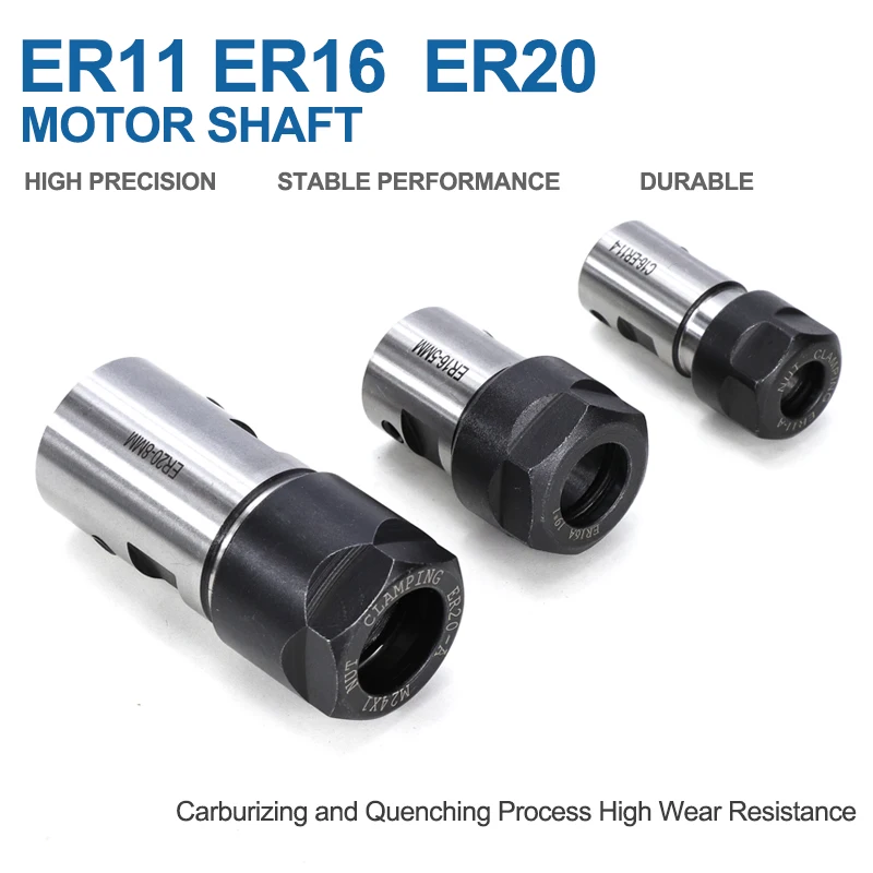 1pc ER11 ER16 ER20 4mm 5mm 6mm 6.35mm 8mm 10mm 12mm 14mm 16mm  Collet Chuck Shaft Lathe Tools Spindle Extension Rod Milling Cutt