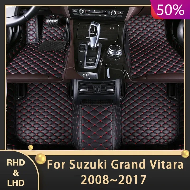 Car Floor Mats For Suzuki Grand Vitara Nomade Escudo JT 2008~ 2017 5door Custom Auto Foot Pads Luxury Carpet Interior Accessorie