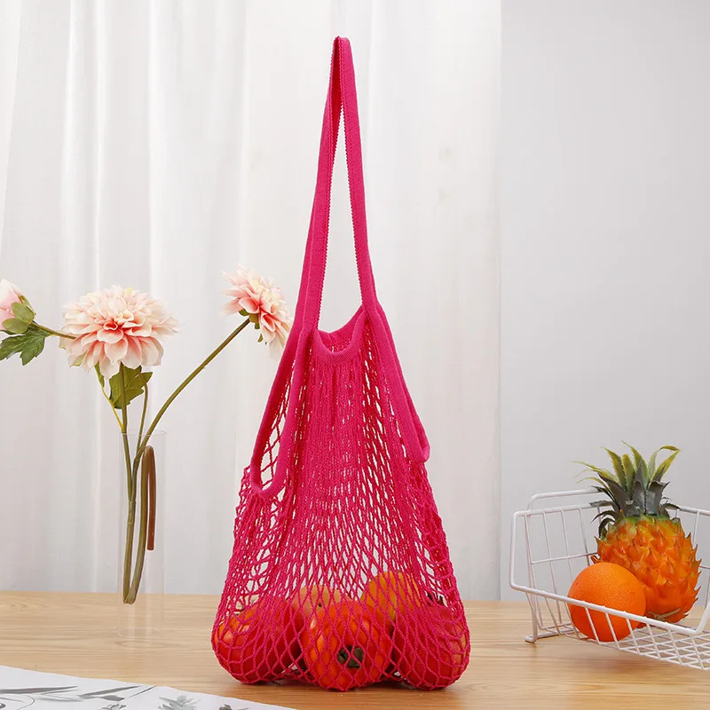 

Портативная экологически чистая сетчатая сумка Универсальная хлопчатобумажная сетчатая ажурная сумка для покупок большой вместимости