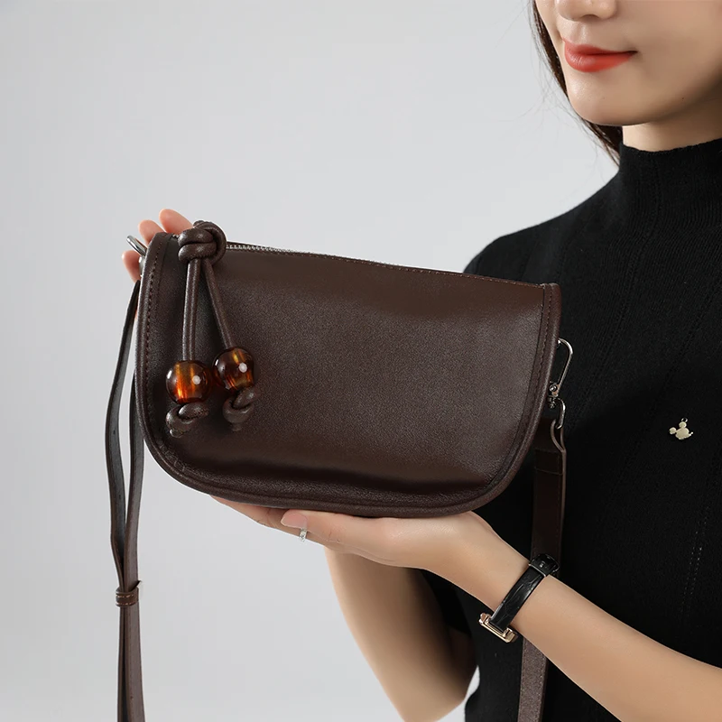 

Women Natural Cowhide Retro Shoulder Bags Ladies Cow Leather Office Crossbody Bag Female Casual Design Luxury Commuting Handbags